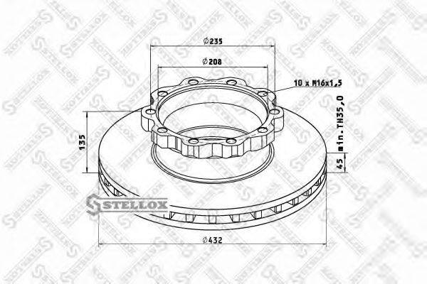 STELLOX 8500713SX Тормозной диск