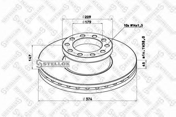 STELLOX 8500802SX Тормозной диск