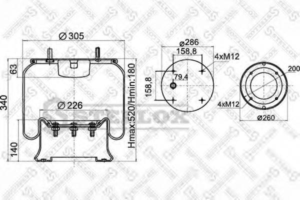 STELLOX 9008101SX Кожух пневматической рессоры