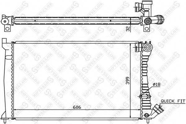 STELLOX 1025276SX Радиатор, охлаждение двигателя