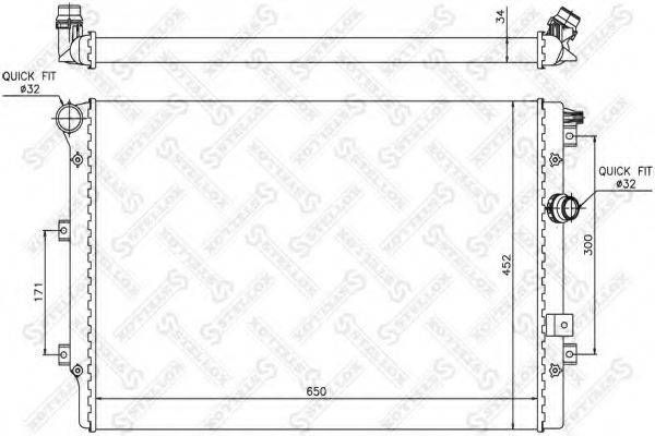 STELLOX 1025412SX Радиатор, охлаждение двигателя