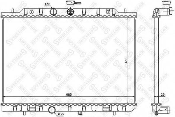 STELLOX 1025453SX Радиатор, охлаждение двигателя