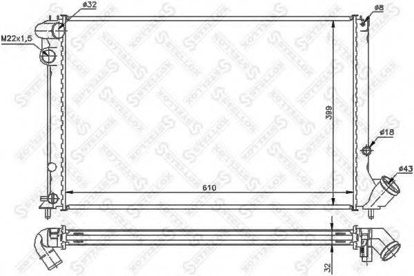 STELLOX 1025662SX Радиатор, охлаждение двигателя