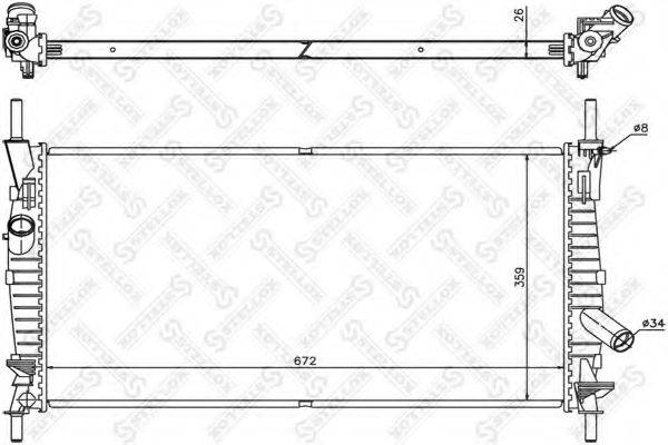 STELLOX 1025809SX Радиатор, охлаждение двигателя