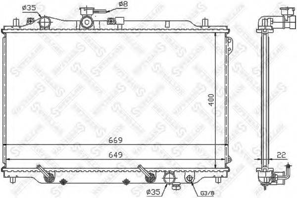 STELLOX 1025844SX Радиатор, охлаждение двигателя