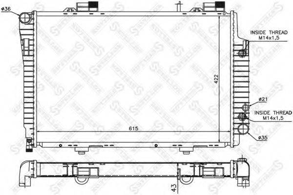 STELLOX 1025887SX Радиатор, охлаждение двигателя