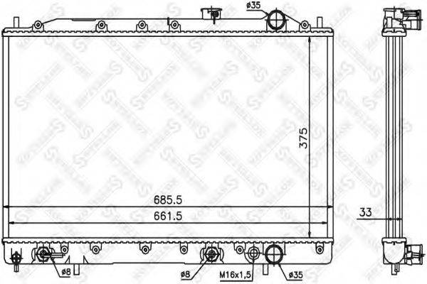STELLOX 1025949SX Радиатор, охлаждение двигателя
