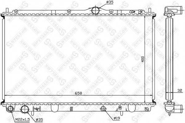 STELLOX 1025957SX Радиатор, охлаждение двигателя