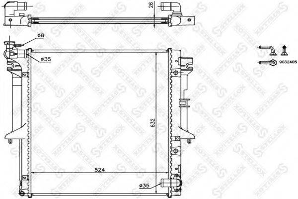 STELLOX 1025972SX Радиатор, охлаждение двигателя