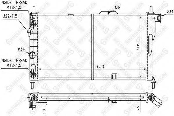 STELLOX 1026070SX Радиатор, охлаждение двигателя