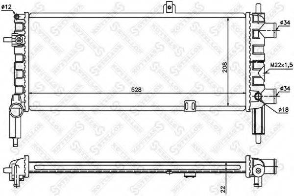 STELLOX 1026074SX Радиатор, охлаждение двигателя