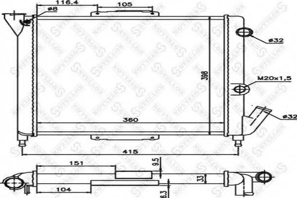 STELLOX 1026191SX Радиатор, охлаждение двигателя