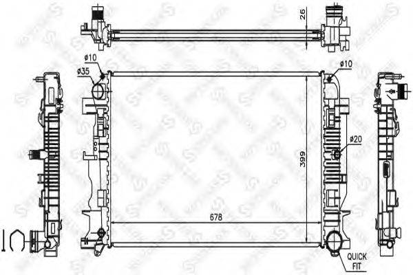 STELLOX 1026552SX Радиатор, охлаждение двигателя