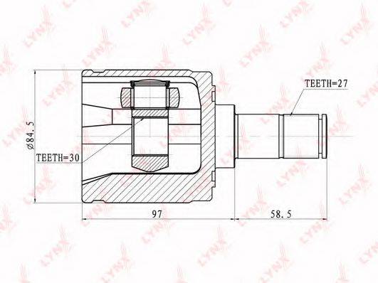 LYNXAUTO CI3403 Шарнирный комплект, приводной вал