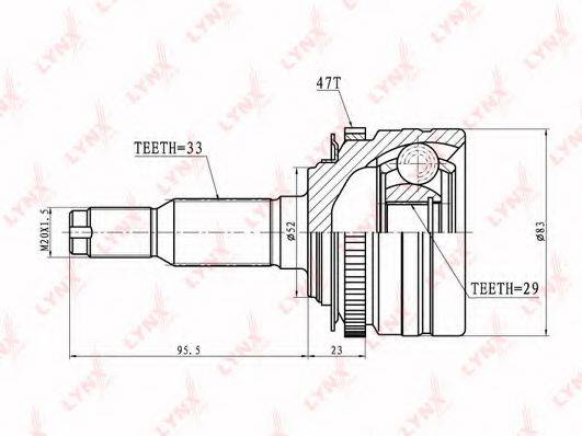 LYNXAUTO CO1805A Шарнирный комплект, приводной вал