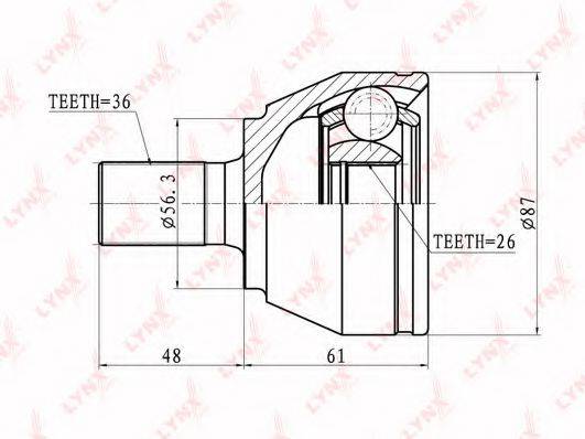 LYNXAUTO CO3058 Шарнирный комплект, приводной вал