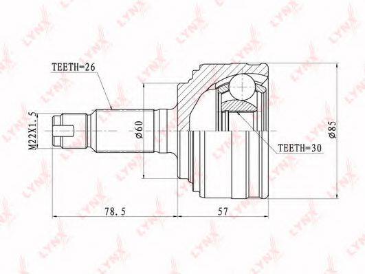 LYNXAUTO CO3409 Шарнирный комплект, приводной вал