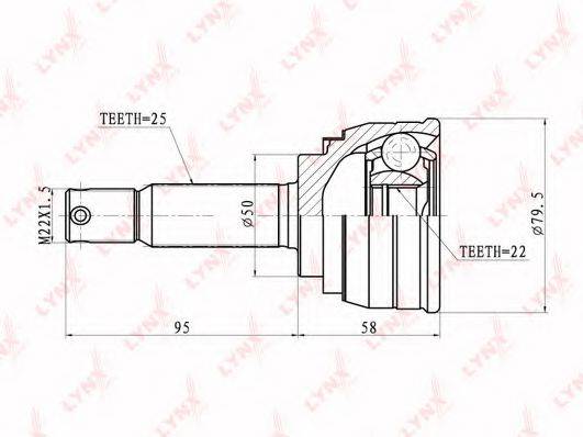 LYNXAUTO CO3603 Шарнирный комплект, приводной вал