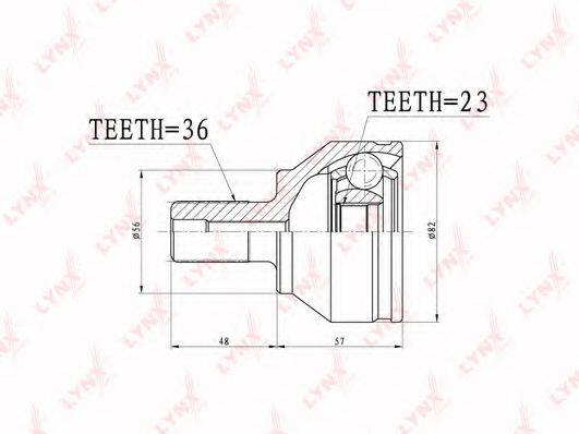LYNXAUTO CO3627 Шарнирный комплект, приводной вал