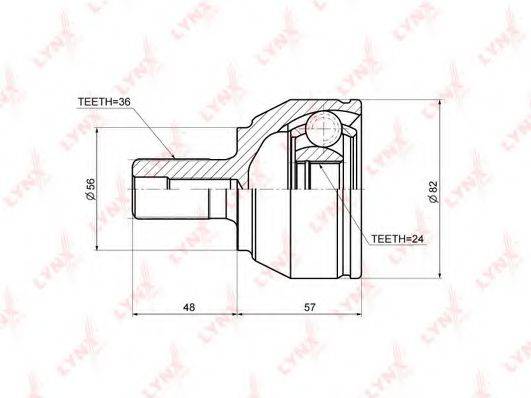 LYNXAUTO CO3632 Шарнирный комплект, приводной вал