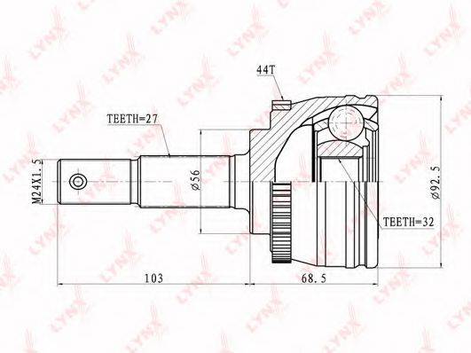 LYNXAUTO CO5756A Шарнирный комплект, приводной вал