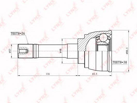 LYNXAUTO CO7305 Шарнирный комплект, приводной вал
