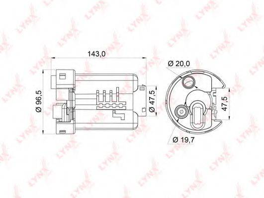 LYNXAUTO LF164M Топливный фильтр