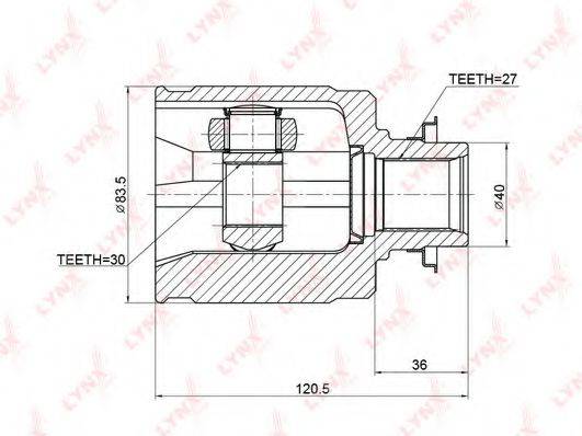 LYNXAUTO CI3706 Шарнирный комплект, приводной вал