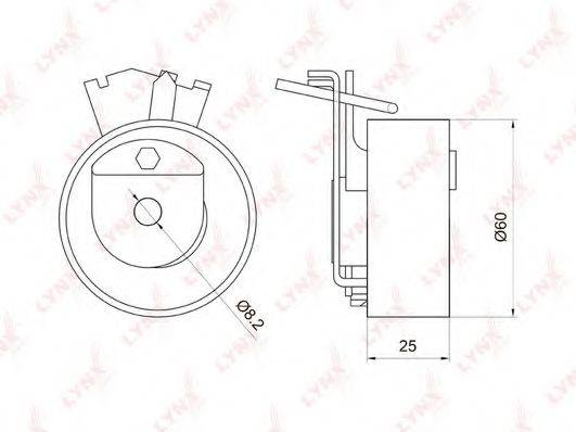 LYNXAUTO PB1013 Натяжной ролик, ремень ГРМ