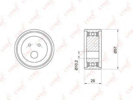 LYNXAUTO PB1034 Натяжной ролик, ремень ГРМ