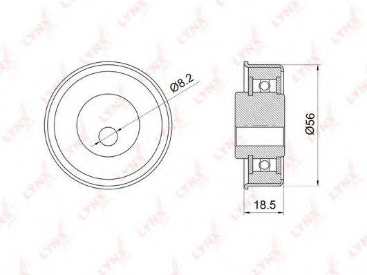 LYNXAUTO PB1037 Натяжной ролик, ремень ГРМ