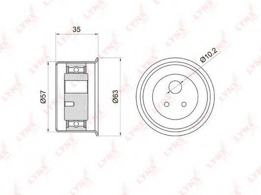 LYNXAUTO PB1039 Натяжной ролик, ремень ГРМ