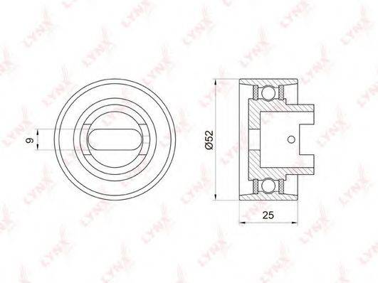 LYNXAUTO PB1042 Натяжной ролик, ремень ГРМ