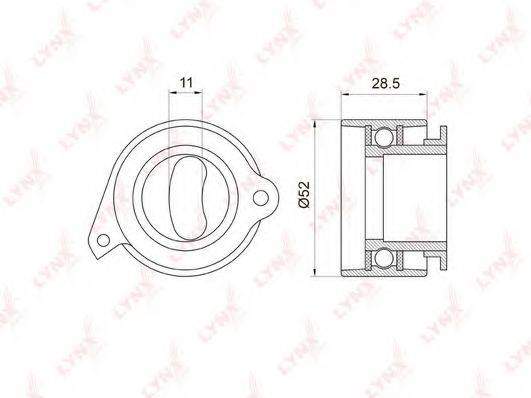 LYNXAUTO PB1044 Натяжной ролик, ремень ГРМ