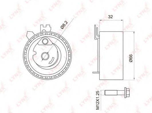 LYNXAUTO PB1053 Натяжной ролик, ремень ГРМ