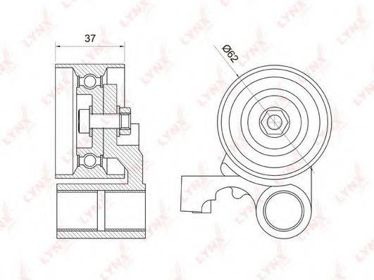 LYNXAUTO PB1062 Натяжной ролик, ремень ГРМ