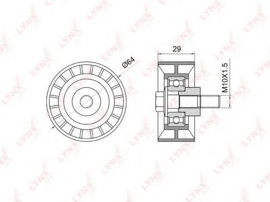 LYNXAUTO PB3006 Паразитный / Ведущий ролик, зубчатый ремень
