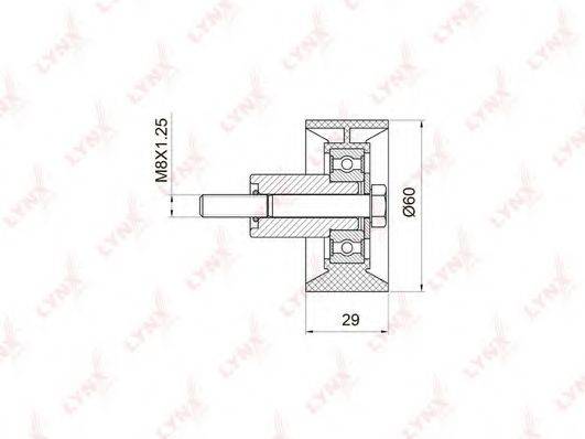 LYNXAUTO PB3008 Паразитный / Ведущий ролик, зубчатый ремень