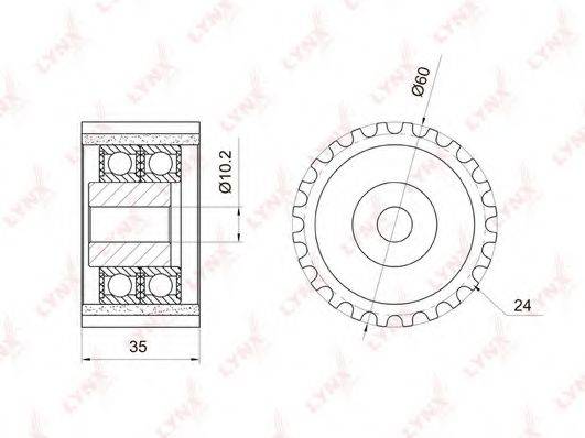 LYNXAUTO PB3034 Паразитный / Ведущий ролик, зубчатый ремень