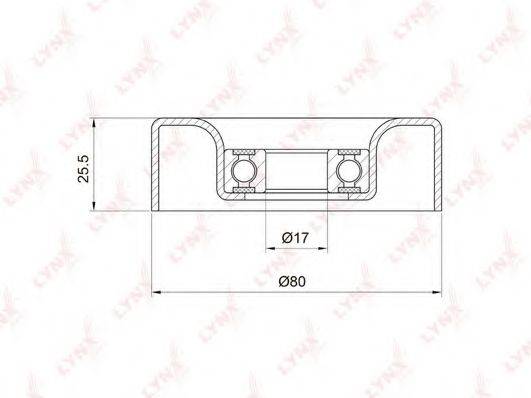 LYNXAUTO PB5002 Натяжной ролик, поликлиновой  ремень