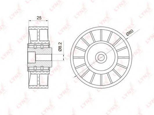 LYNXAUTO PB5008 Натяжной ролик, поликлиновой  ремень