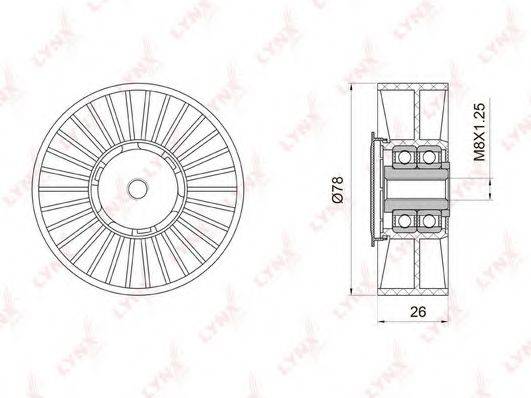 LYNXAUTO PB5035 Натяжной ролик, поликлиновой  ремень
