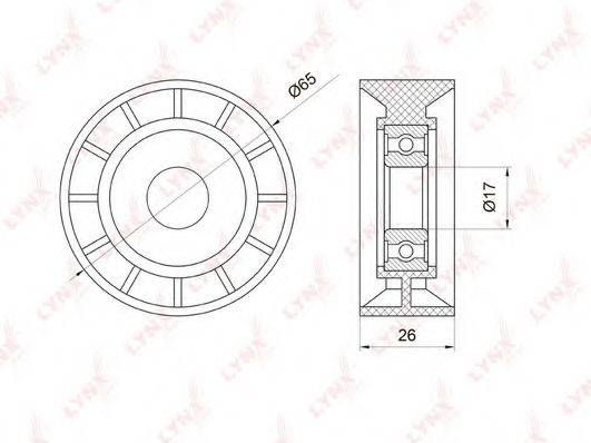 LYNXAUTO PB7002 Паразитный / ведущий ролик, поликлиновой ремень