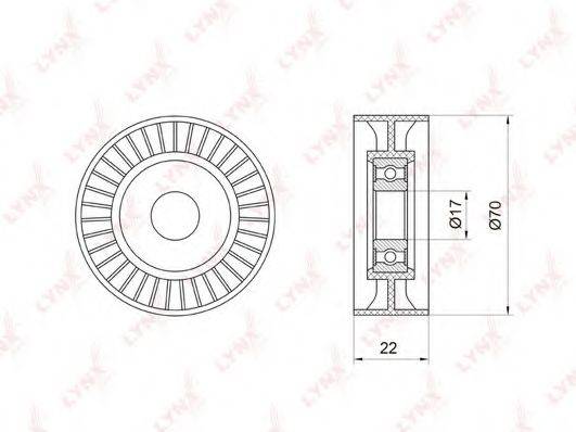 LYNXAUTO PB7015 Паразитный / ведущий ролик, поликлиновой ремень
