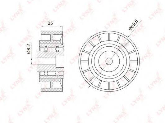 LYNXAUTO PB7017 Паразитный / ведущий ролик, поликлиновой ремень
