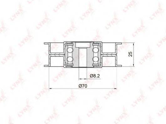 LYNXAUTO PB7019 Паразитный / ведущий ролик, поликлиновой ремень