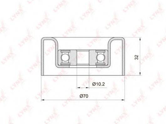 LYNXAUTO PB7032 Паразитный / ведущий ролик, поликлиновой ремень