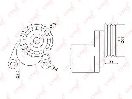 LYNXAUTO PT3013 Натяжитель ремня, клиновой зубча