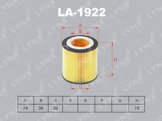LYNXAUTO LO1922 Масляный фильтр