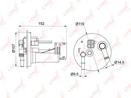 LYNXAUTO LF1000M Топливный фильтр